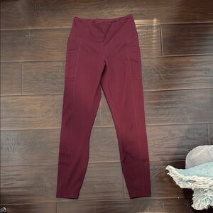 Burgundy High-Waisted Leggings